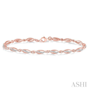 1/3 Ctw Round Cut Diamond Marquise Fashion Bracelet in 10K Rose Gold